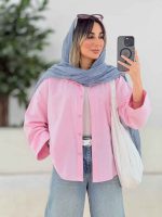 شومیز لینن پشت پیله هیوا کد 7816 - تصویر 11
