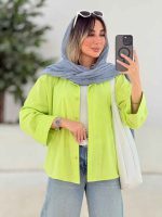 شومیز لینن پشت پیله هیوا کد 7816 - تصویر 9