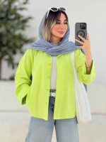 شومیز لینن پشت پیله هیوا کد 7816 - تصویر 15