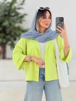 شومیز لینن پانچ آستین پاکتی کد 7817 - تصویر 10