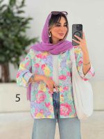 شومیز طرح دار تک جیب دنیز کد 7818 - تصویر 12