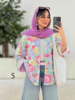 شومیز طرح دار تک جیب دنیز کد 7818 - تصویر 9