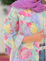 شومیز طرح دار تک جیب دنیز کد 7818 - تصویر 15