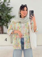 شومیز طرح دار تک جیب دنیز کد 7818 - تصویر 13