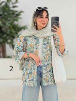 شومیز طرح دار تک جیب دنیز کد 7818 - تصویر 16