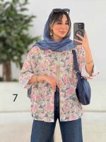 شومیز طرح دار تک جیب دنیز کد 7818 - تصویر 10