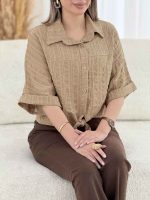 شومیز کوک دوزی گره ای کد 7832 - تصویر 7