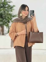 مانتو جلو دکمه نگار کد 7833 - تصویر 12