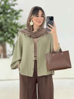 مانتو جلو دکمه نگار کد 7833 - تصویر 2