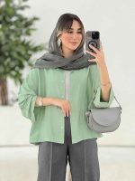مانتو جلو دکمه نگار کد 7833 - تصویر 4