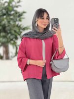 مانتو جلو دکمه نگار کد 7833 - تصویر 7