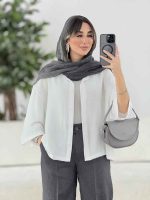 مانتو جلو دکمه نگار کد 7833 - تصویر 5
