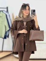 مانتو بغل سه دکمه جیب دوبل کد 7857 - تصویر 4