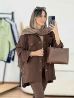 مانتو بغل سه دکمه جیب دوبل کد 7857 - تصویر 13