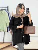 مانتو بغل سه دکمه جیب دوبل کد 7857 - تصویر 7