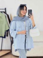 مانتو بغل سه دکمه جیب دوبل کد 7857 - تصویر 15