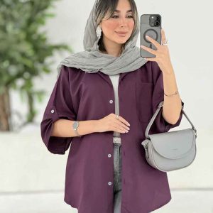 شومیز تک جیب نیلا کد 7812