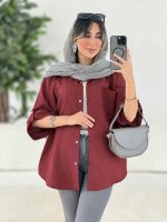 شومیز تک جیب نیلا کد 7812 - تصویر 2