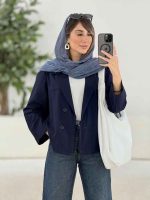 مانتو کتی دو دکمه ثمینا کد 7865 - تصویر 15