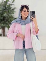 مانتو کتی دو دکمه ثمینا کد 7865 - تصویر 24