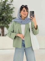 مانتو کتی دو دکمه ثمینا کد 7865 - تصویر 7