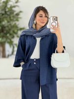 مانتو تک جیب آستین پاگن آندیا کد 7858 - تصویر 3