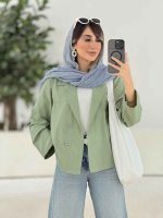 مانتو کتی دو دکمه ثمینا کد 7865 - تصویر 22