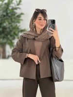 مانتو کتی دو دکمه ثمینا کد 7865 - تصویر 14