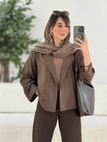 مانتو کتی دو دکمه ثمینا کد 7865 - تصویر 12