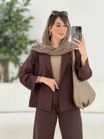 مانتو کتی دو دکمه ثمینا کد 7865 - تصویر 23