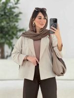 مانتو کتی دو دکمه ثمینا کد 7865 - تصویر 5