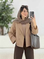 مانتو کتی دو دکمه ثمینا کد 7865 - تصویر 2