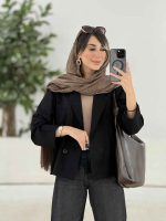 مانتو کتی دو دکمه ثمینا کد 7865 - تصویر 4