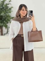 مانتو تک جیب آستین پاگن آندیا کد 7858 - تصویر 18