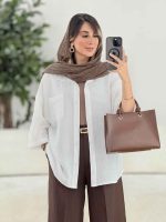 مانتو تک جیب آستین پاگن آندیا کد 7858 - تصویر 7