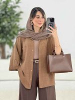 مانتو تک جیب آستین پاگن آندیا کد 7858 - تصویر 20