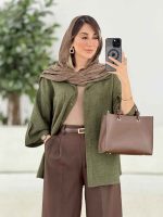 مانتو تک جیب آستین پاگن آندیا کد 7858 - تصویر 13