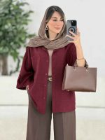 مانتو تک جیب آستین پاگن آندیا کد 7858 - تصویر 2
