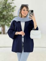 مانتو سر جیب دکمه درنا کد 7870 - تصویر 2