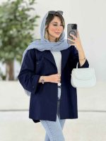 مانتو سر جیب دکمه درنا کد 7870 - تصویر 9