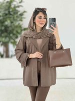 مانتو سر جیب دکمه درنا کد 7870 - تصویر 15
