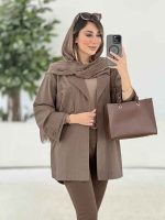 مانتو سر جیب دکمه درنا کد 7870 - تصویر 6