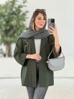 مانتو سر جیب دکمه درنا کد 7870 - تصویر 5