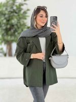 مانتو سر جیب دکمه درنا کد 7870 - تصویر 12