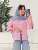 مانتو برش دار جلو پیله کد 7873 - تصویر 5