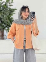 مانتو برش دار جلو پیله کد 7873 - تصویر 6
