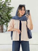 مانتو برش دار جلو پیله کد 7873 - تصویر 8