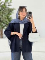 مانتو پانچ سر آستین بند کد 7872 - تصویر 3