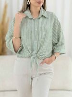 شومیز گره ای راه راه کد 7861 - تصویر 20