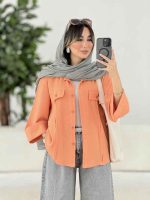 مانتو جیب نما برش دار خاطره کد 7867